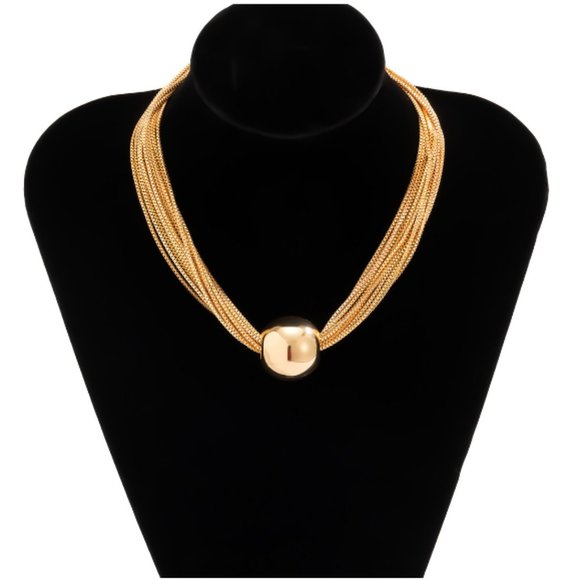 ๐50% OFF/3+...Multi-chain with Ball Necklace (Gold) - Picture 5 of 9